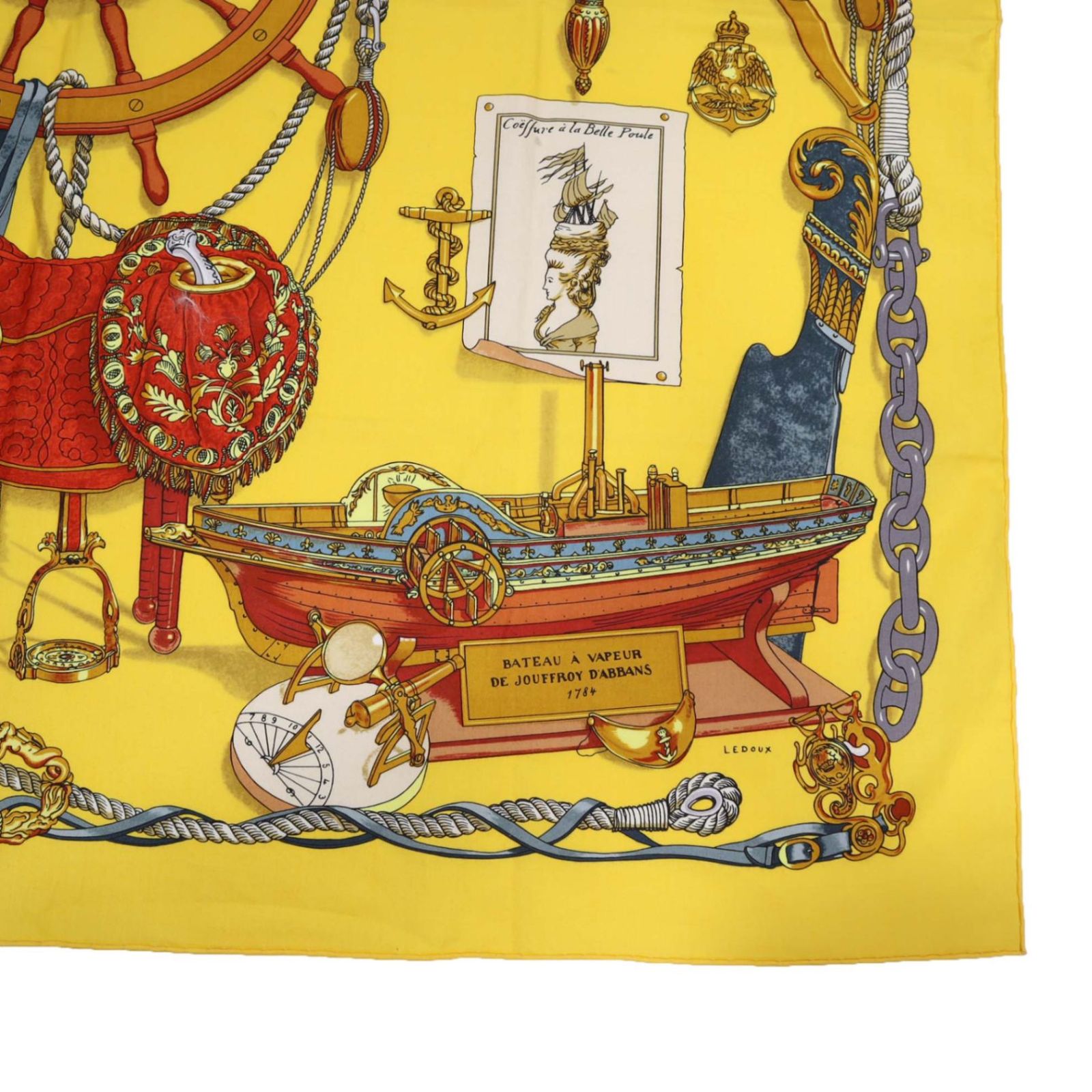 HERMES エルメス スカーフ カレ70 MUSEE 博物館 コットン100