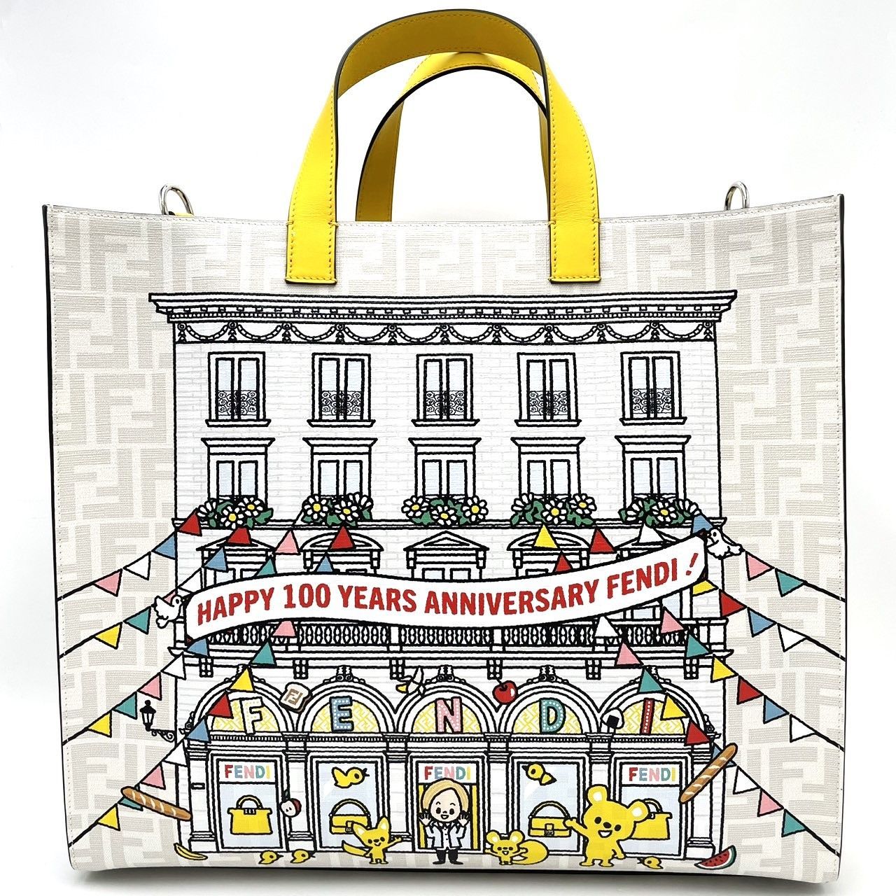 FENDI】トートバッグ ズッカ柄PVC ホワイト系肩かけ