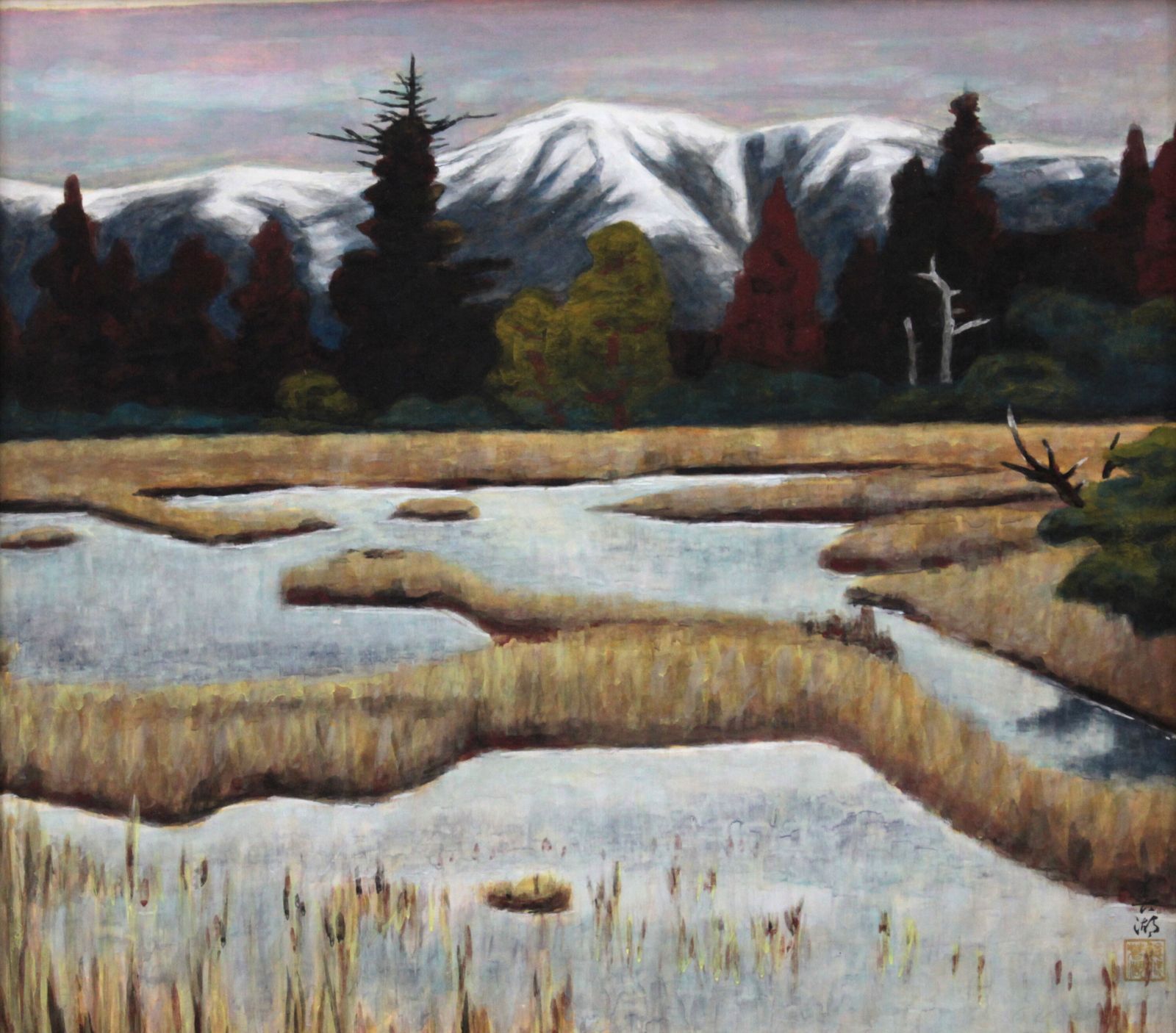 鯰越春湖『風景』日本画【真作保証】 絵画 鯰越春湖『風景』日本画【真作保証】 絵画 - メルカリ