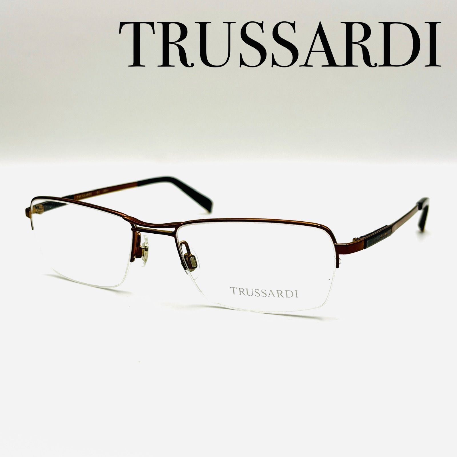 新品未使用】TRUSSARDI トラサルディ TR12758 BR 54□18-145 メガネ 