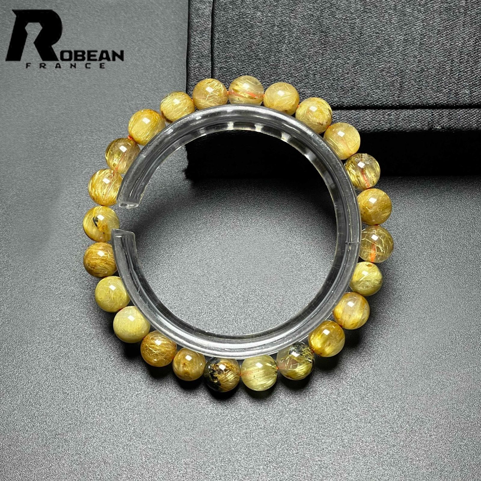 希少 EU製 定価7万円ROBEAN・極!極満針ルチルクォーツブレスレット 