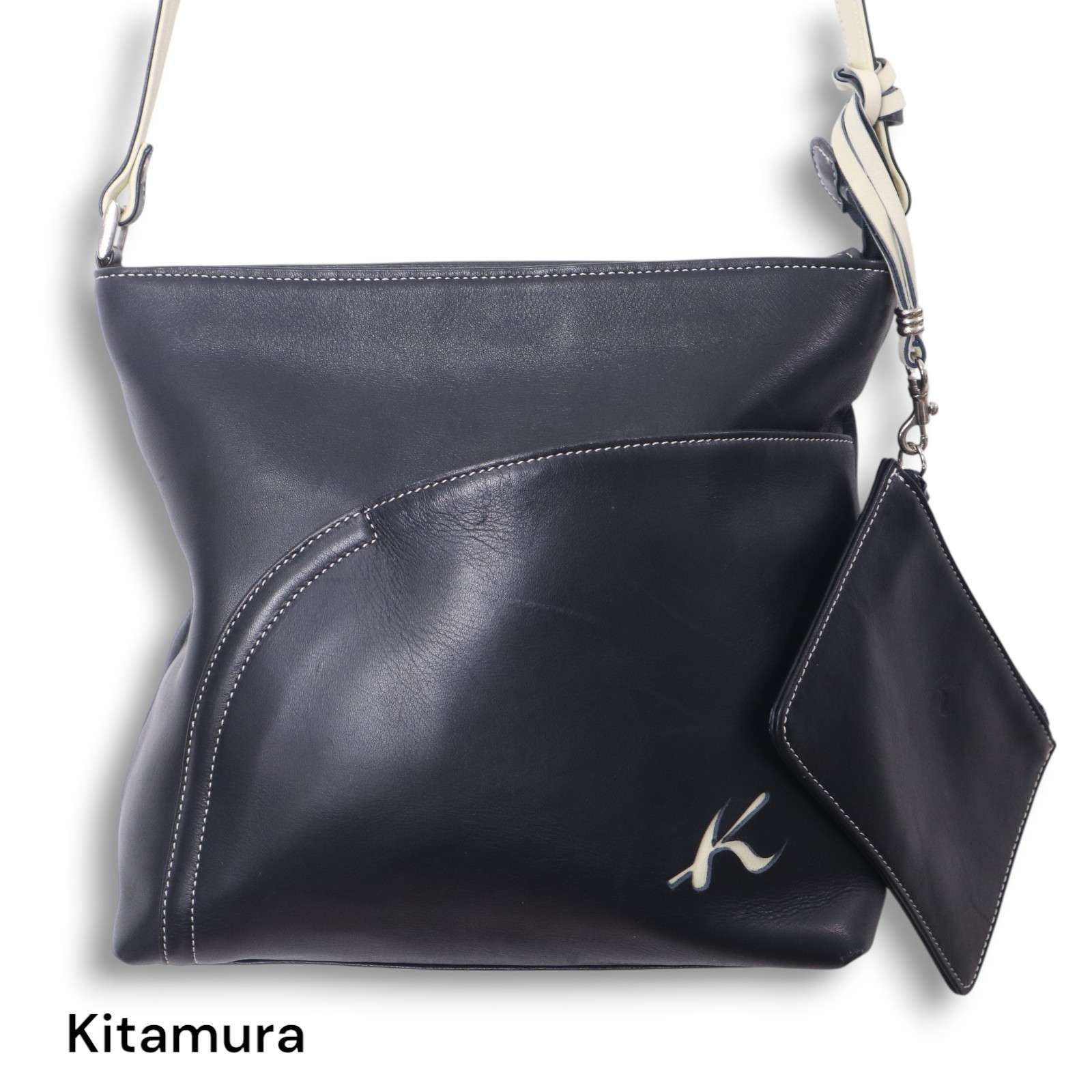 Kitamura キタムラ 通年 ポーチ付き☆ レザー ショルダー バッグ
