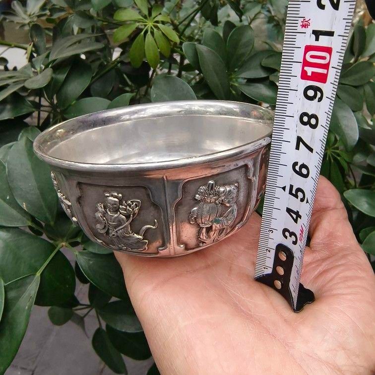 銅製浮彫八仙茶供碗 供仏碗 装飾品 工芸品 美術品 置物 - メルカリ