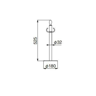 シロクマ フロアパーティションポール クローム 鏡面 FPP-0631