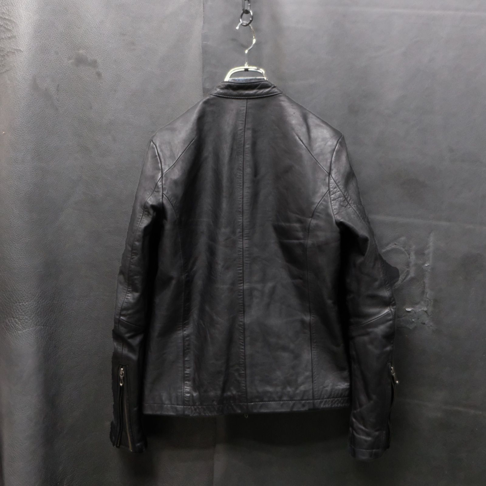 黒 レザー ジャケット　馬革　GOSTAR DE FUGA GOSTAR DE FUGA 馬革 シングルライダースジャケット 44 黒 ゴス