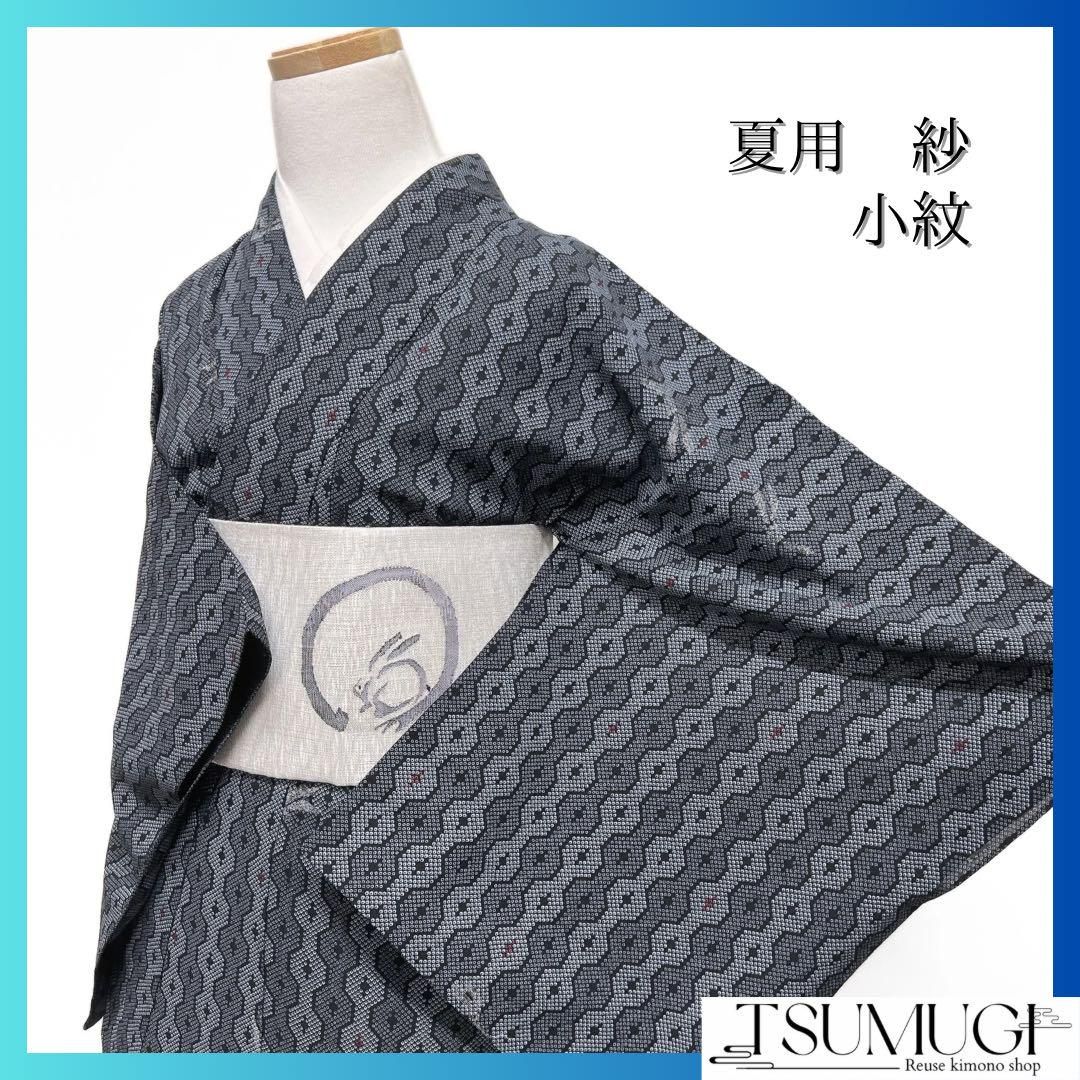 小紋 夏用 紗 幾何学 立涌 亀甲 蜻蛉 鹿の子 着物 074a d - メルカリ