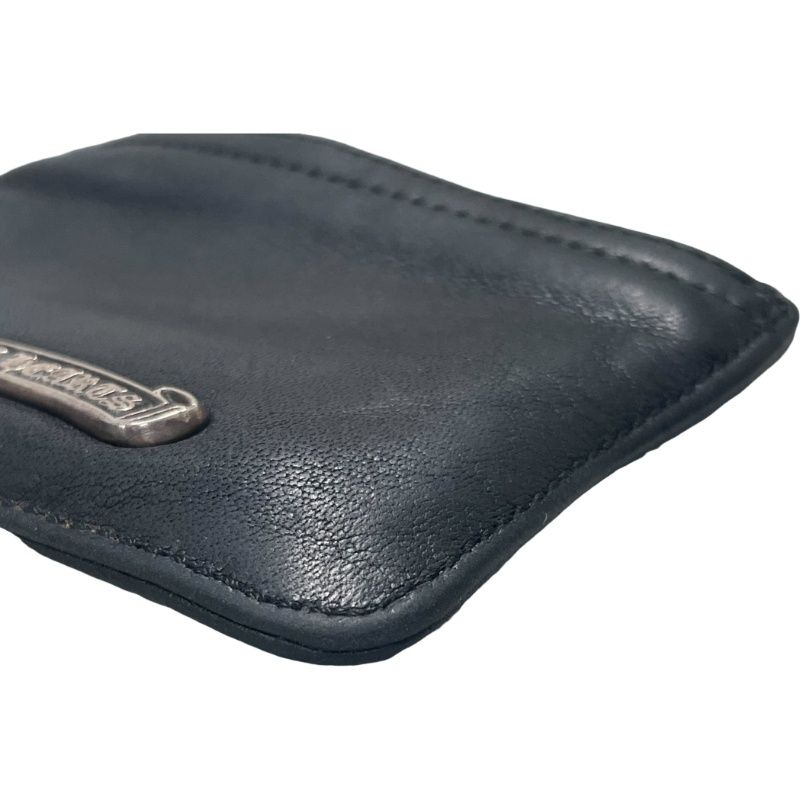 正規品 CHROME HEARTS シルバースクロールラベル レザーコインパース Chrome Hearts クロムハーツ コインパース 3×4 スクロールラベル