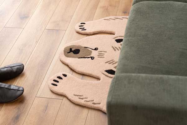 ウールのアニマルアクセントラグ セパレート 約W60×D90×H1.8cm No.011 Ｃ ポーラベア MARWIL-DEMENAGEMENTS_CH