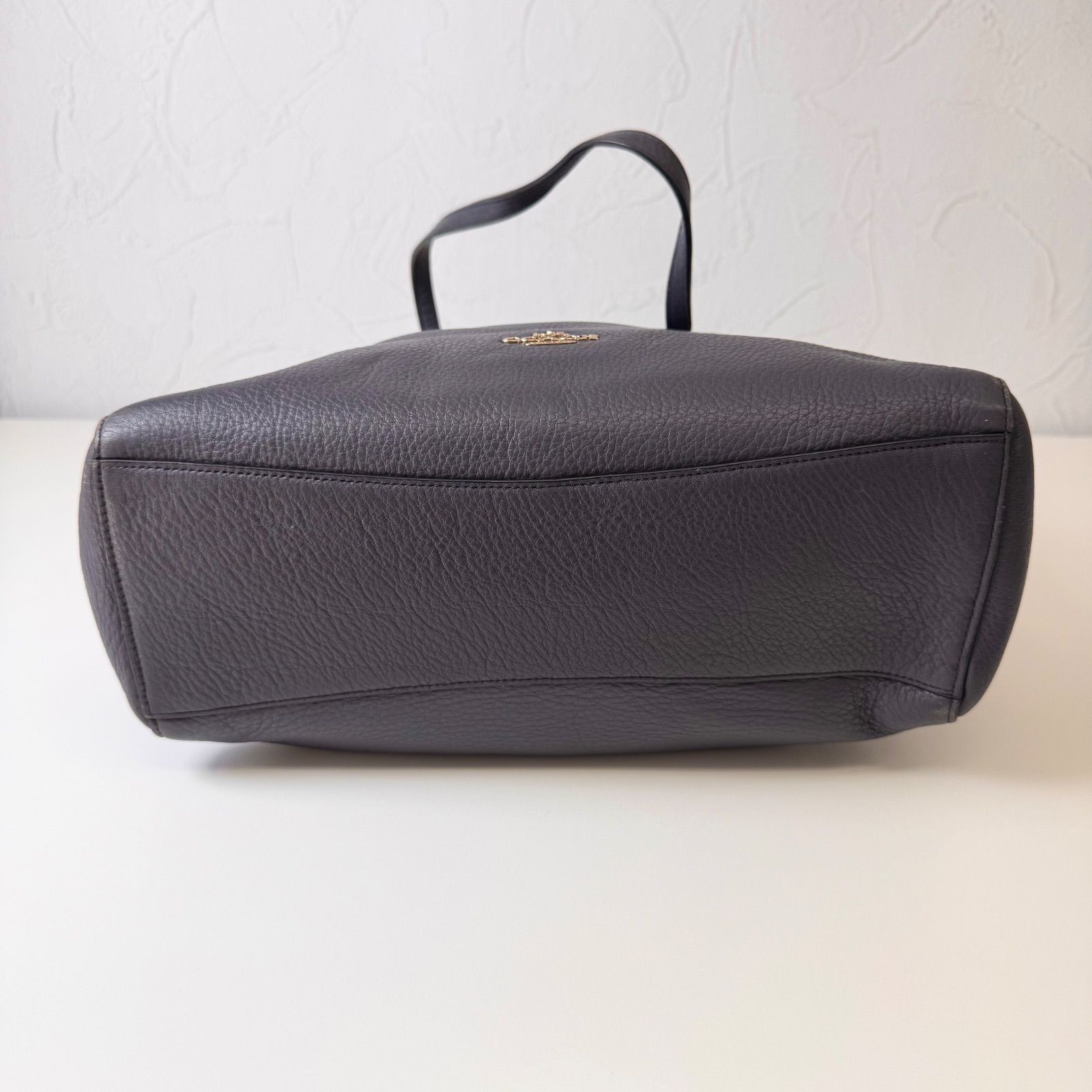 ◎人気◎COACH 大容量 シボ革 トートバッグ A4収納 ネイビー COACH コーチ トートバッグ ビジネスバッグ オールレザー 紺色