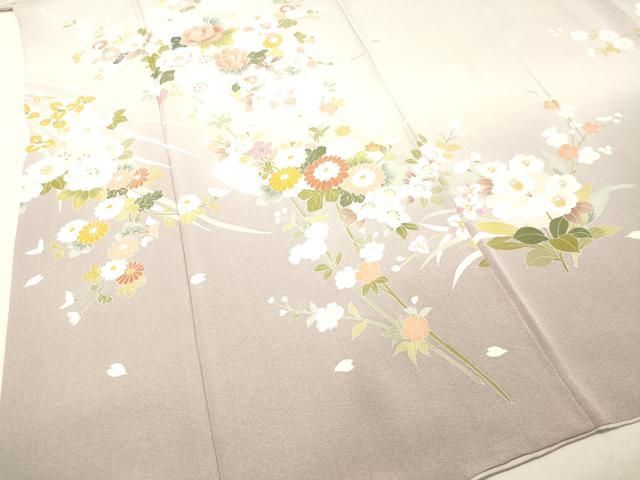 平和屋着物●訪問着　友禅　雪輪枝垂れ花文　正絹　逸品　AABF9633ck 平和屋着物○訪問着 友禅 雪輪草花文 暈し染め 正絹 逸品 DAAU0605tw