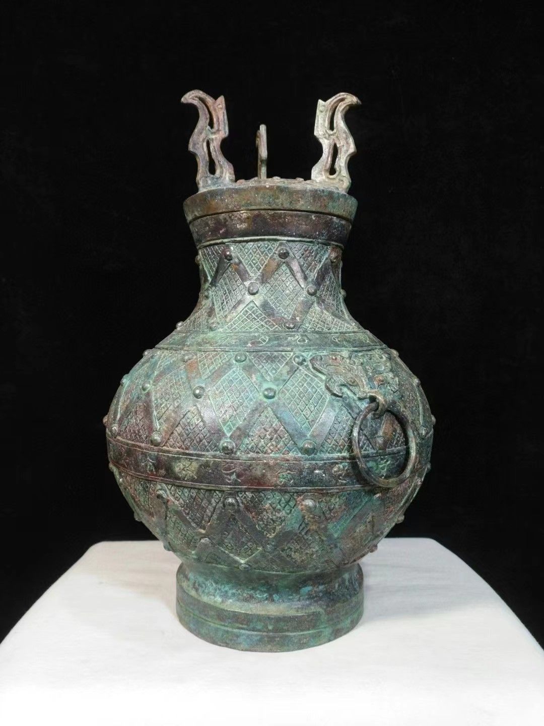 希少】オールドニッポン 雀図花紋 一陳盛り エナメル 花瓶 ピッチャー