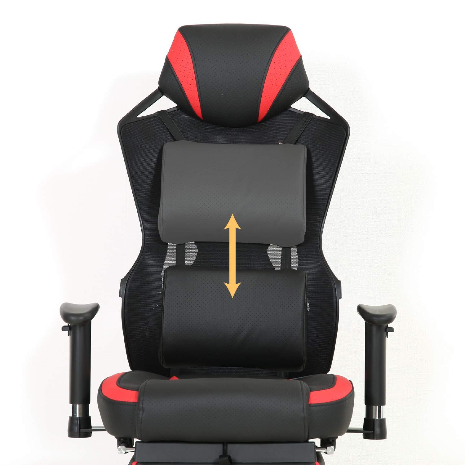 人気商品 19429 レイズ リクライニング 回転式 フットレスト付き メッシュ レッド 幅68.5×奥行65.5×高さ118~125.5cm パーソナルチェア ゲーミングチェア 不二貿易