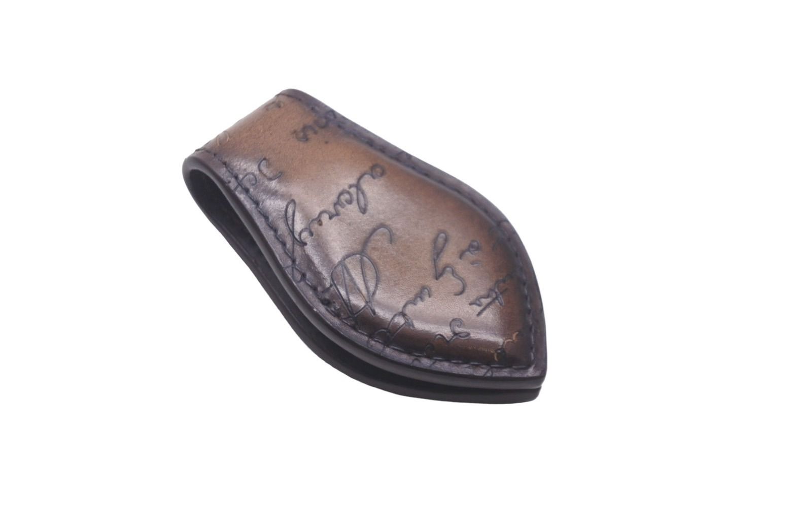 極美品 Berluti ベルルッティ レザー マネークリップ ブラウン