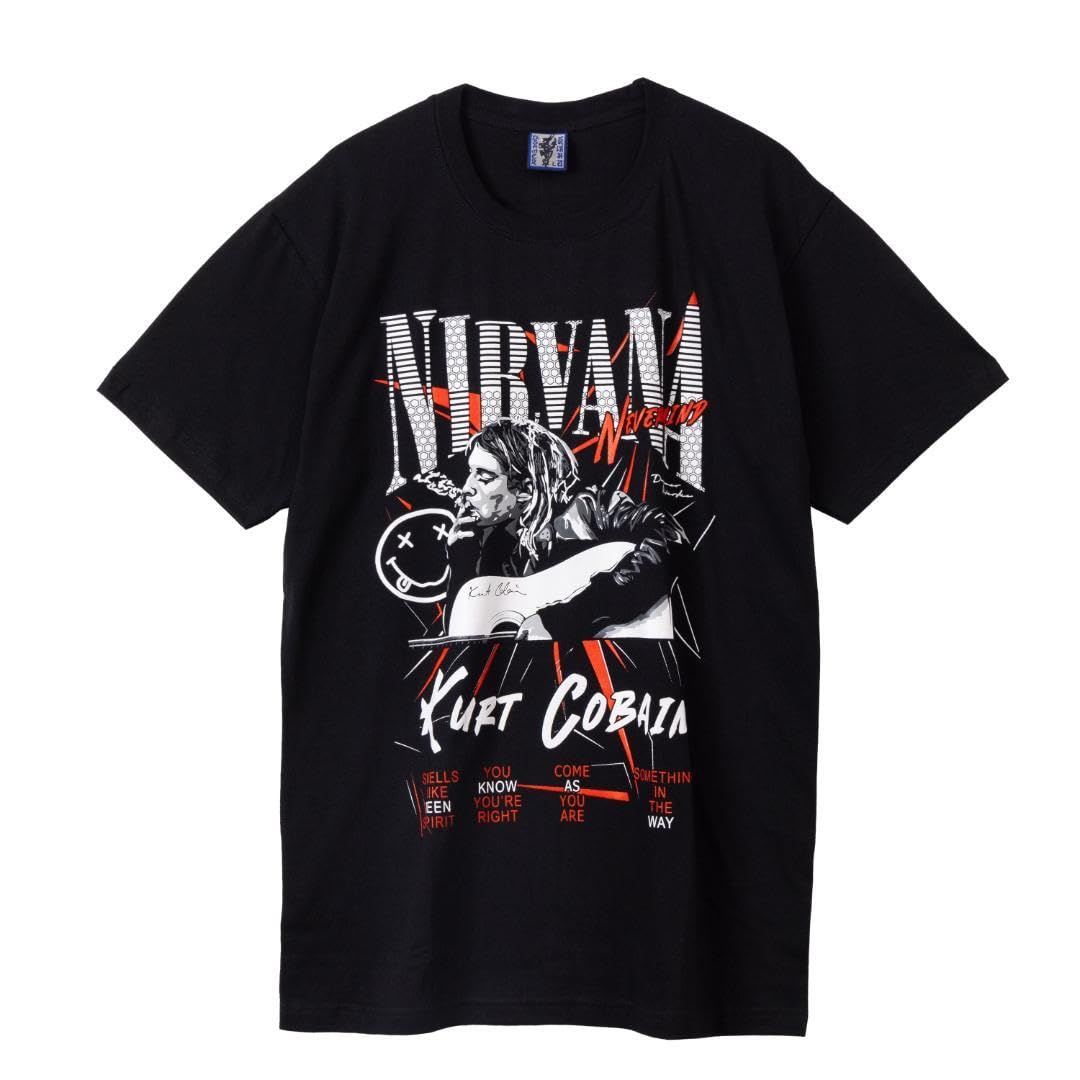 NYARO] ニルヴァーナ tシャツ スマイル ロックT 音楽 半袖 コットン100％ バンド メンズ レトロ バックプリント Lサイズ - メルカリ