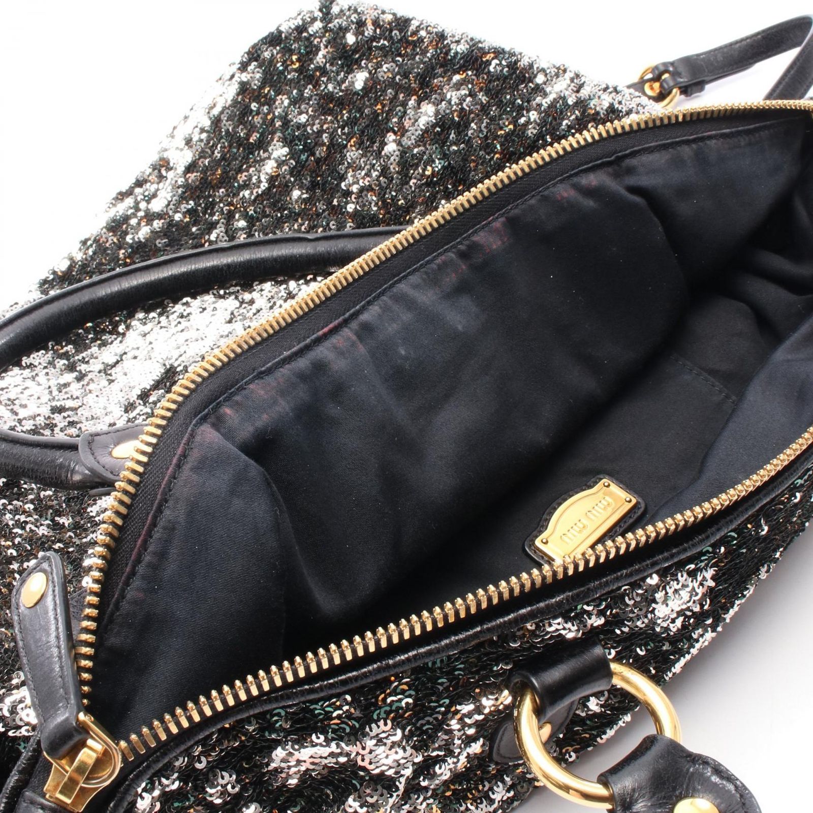 ☆miumiu ミュウミュウ MADRAS 2way レザー トート バッグ 黒 MIUMIU