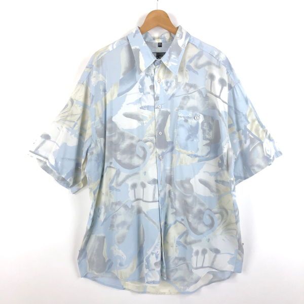 【古着】 Henry Morey 柄シャツ 総柄 淡色 アート系 ユーロもの 半袖 ブルー系 メンズXL以上 【中古】 n054403