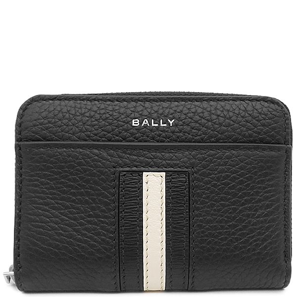 バリー BALLY コインケース リボンS ジップ アラウンド グレインレザー ブラック シルバー金具 新品 未使用 黒 ラウンドファスナー  6305143 【箱】【中古】