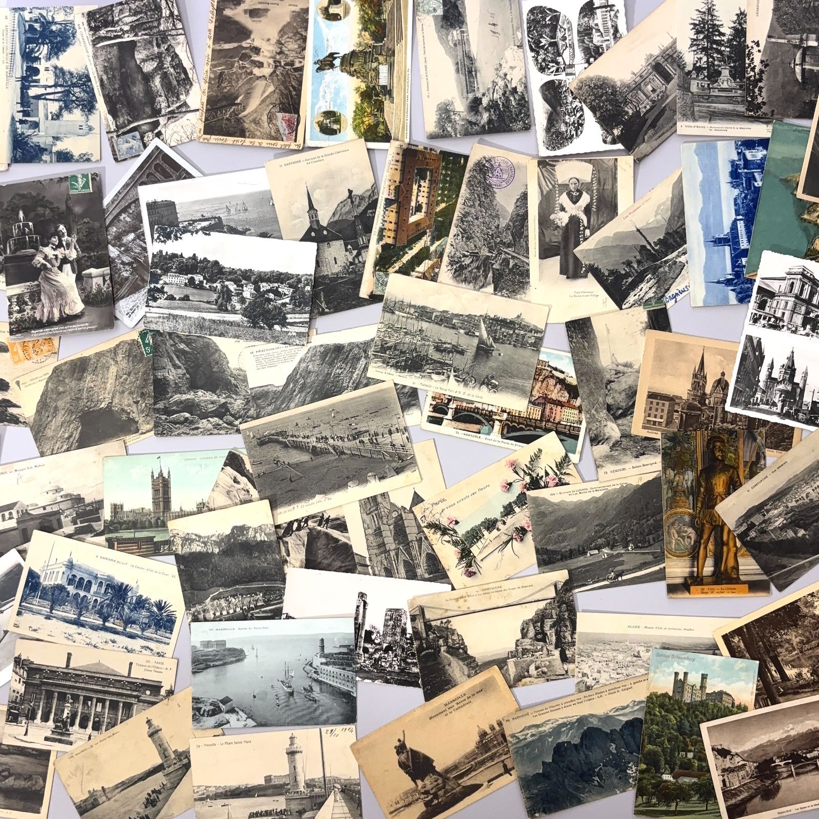 514枚程度 色あせも魅力＊フランス＆ヨーロッパの古いポストカードまとめ買い