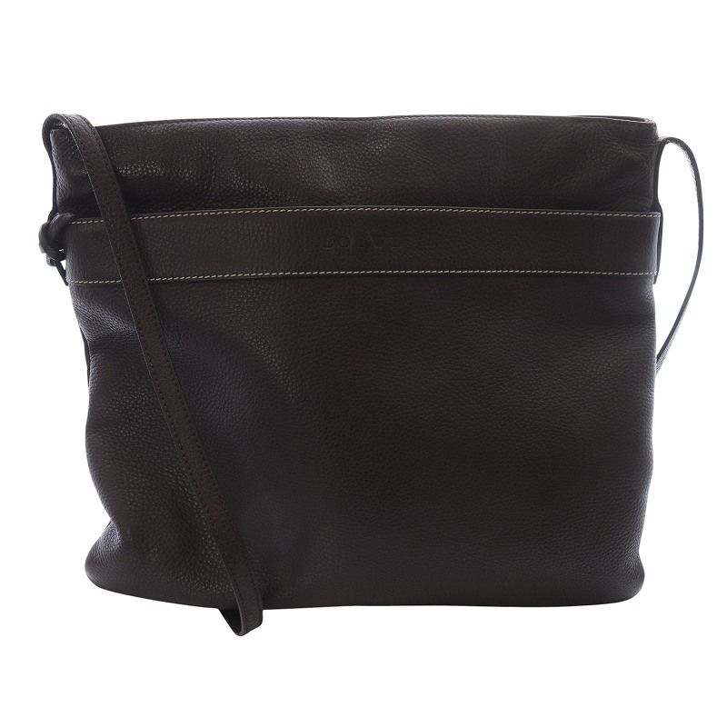 ロエベ LOEWE シボレザー スクエア ショルダーバッグ ロゴ 茶色