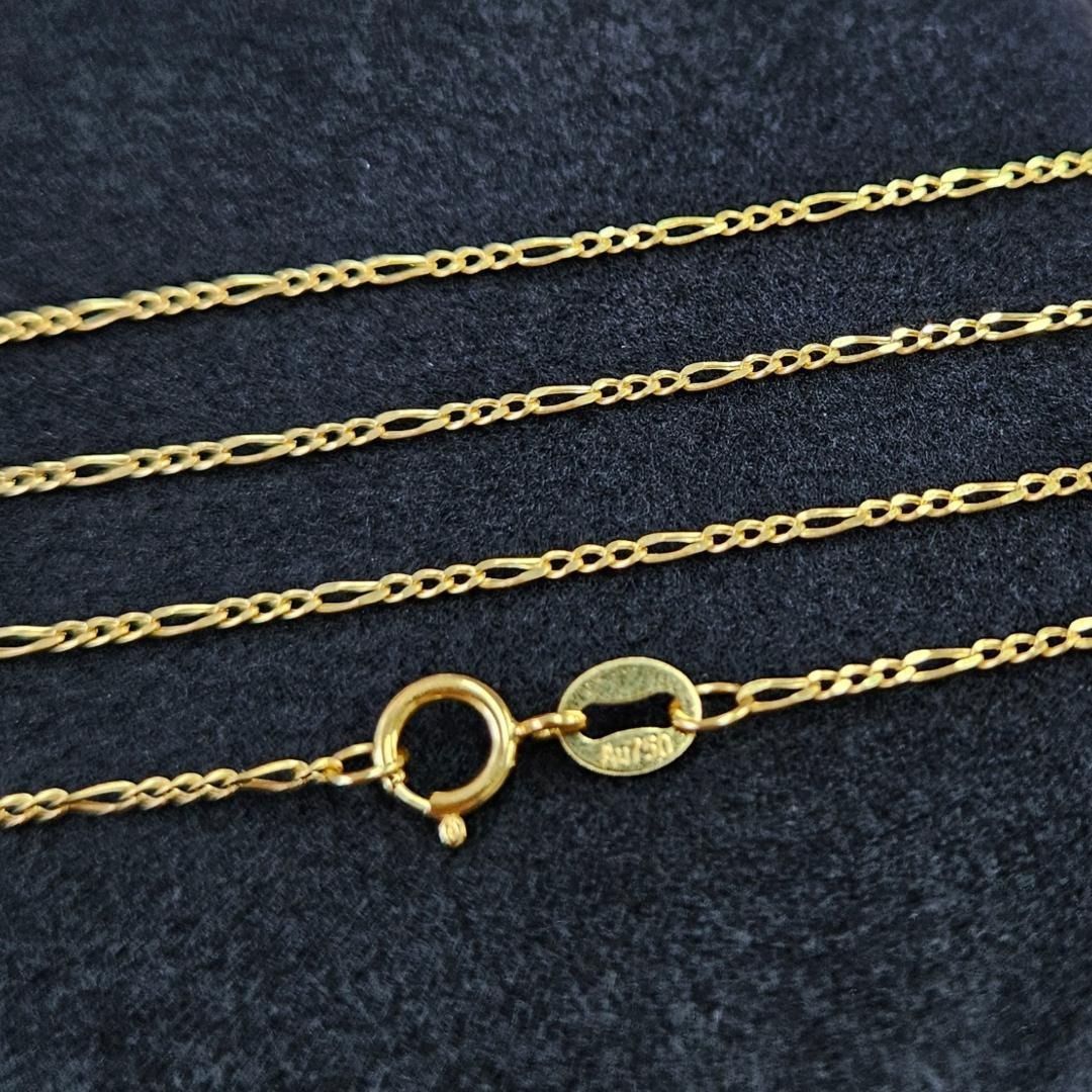18金 K18 YG フィガロチェーン ネックレス 45cm 50cm 選べる 18金 K18 YG フィガロチェーン ネックレス 45cm 50cm 選べる
