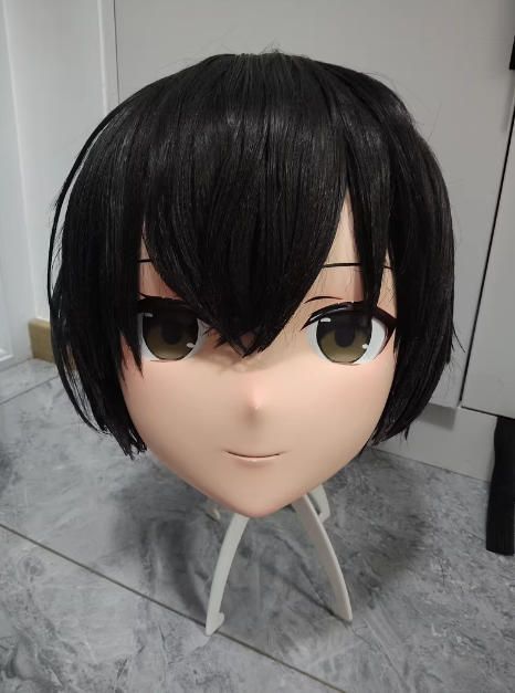 全頭マスク カツラ付き NO.1067 フルマスク ドール ヘッドロリータ人形 コスプレ マスク 仮装 着ぐるみ コスチューム 二次元