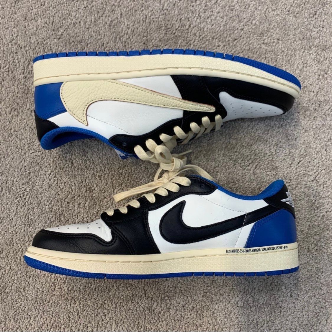 Nik Travis Scott x Fragment Design x Jordan Air Jordan1 Low OG SP /2.0 ローカットバスケットボールシューズ 男女兼用 並行輸入品 MD7866-140