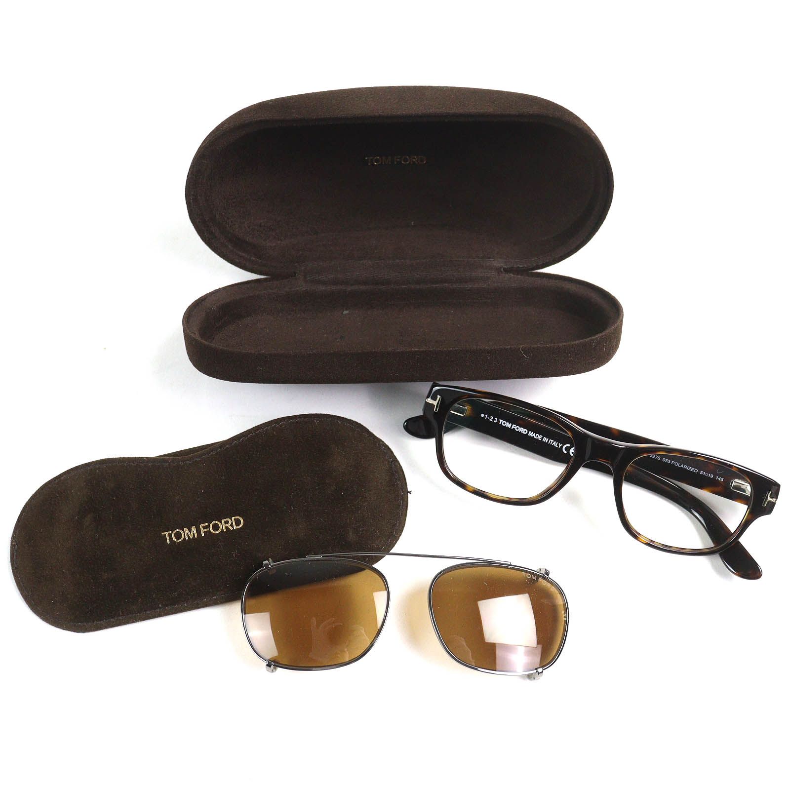 極美品△TOM FORD トムフォード TF5276 053 クリップオン サングラス 