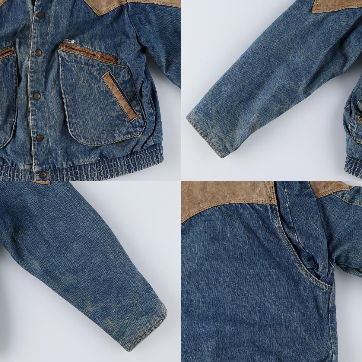古着 80~90年代 ゲス Guess GEORGES MARCIANO レザー切替 デニム 
