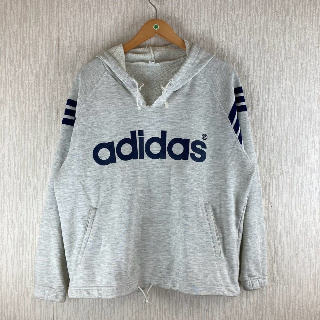 90s デザント製 old adidas アディダス パーカー スウェット ロゴ 