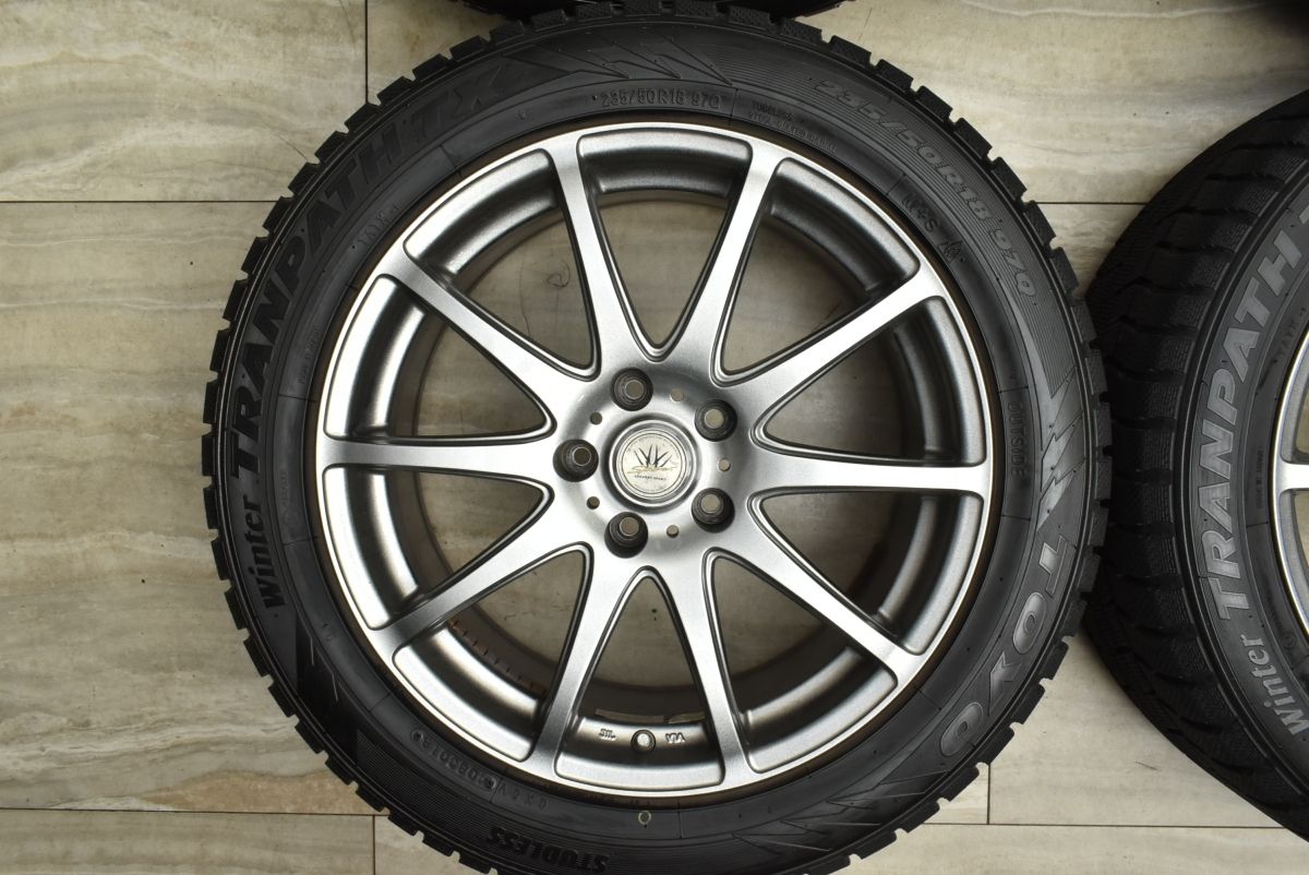 【バリ溝 美品】ロクサーニ 18in 7.5J +38 PCD114.3 トーヨー ウィンタートランパス TX 235/50R18 アルファード オデッセイ ヴェゼル