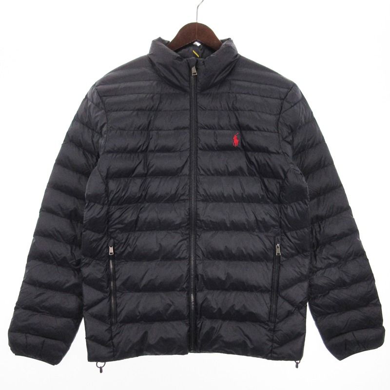 ポロ ラルフローレン POLO RALPH LAUREN タグ付き パッカブル キルテッド ジャケット エコダウン 中綿 ジップアップ ロゴ刺繍 紺 ネイビー S アウター