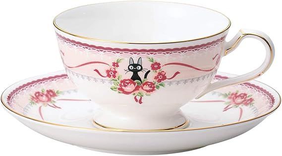 【在庫処分】Noritake ノリタケ カップ u0026 ソーサー ( コーヒー ティー 兼用) 190cc 魔女の宅急便 ピンク ボーンチャイナ MJ97221/H-612L