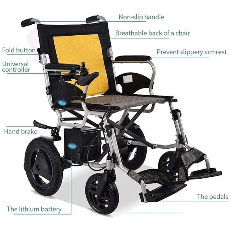 大人用電動車椅子電動折りたたみ式軽量デラックスアルミモバイルリチウム電池高齢者や身体障害者用電動車椅