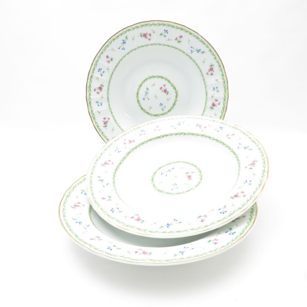 ベルナルド　リモージュ　大皿 リモージュ ベルナルド 小さなバラと金彩のデザート皿 Limoges