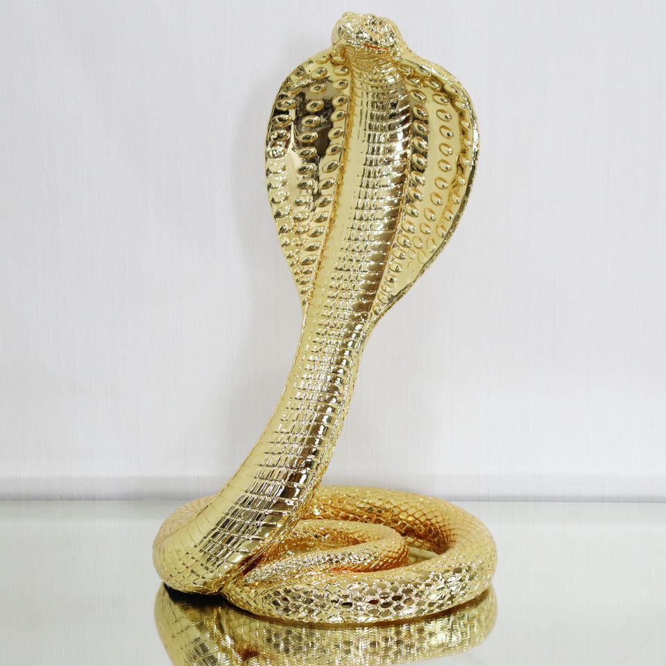 定番人気安いキングコブラ オブジェ 置物 ゴールド 毒蛇 ヴァイパー スネーク 蛇 置物