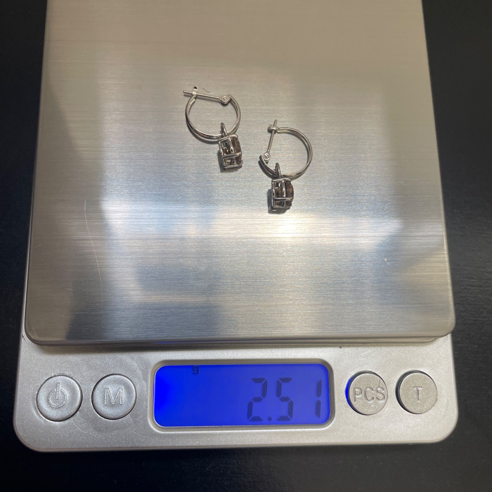 K18WG/K14WG天然ブラウンダイヤモンド2.152ctピアス 新品仕上げ済み