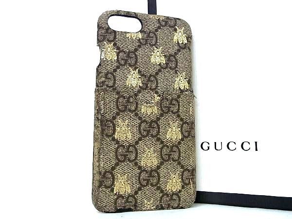 GUCCI グッチ GGスプリーム PVC ポケット付き 蜂柄 Bee iPhone7/8 SE