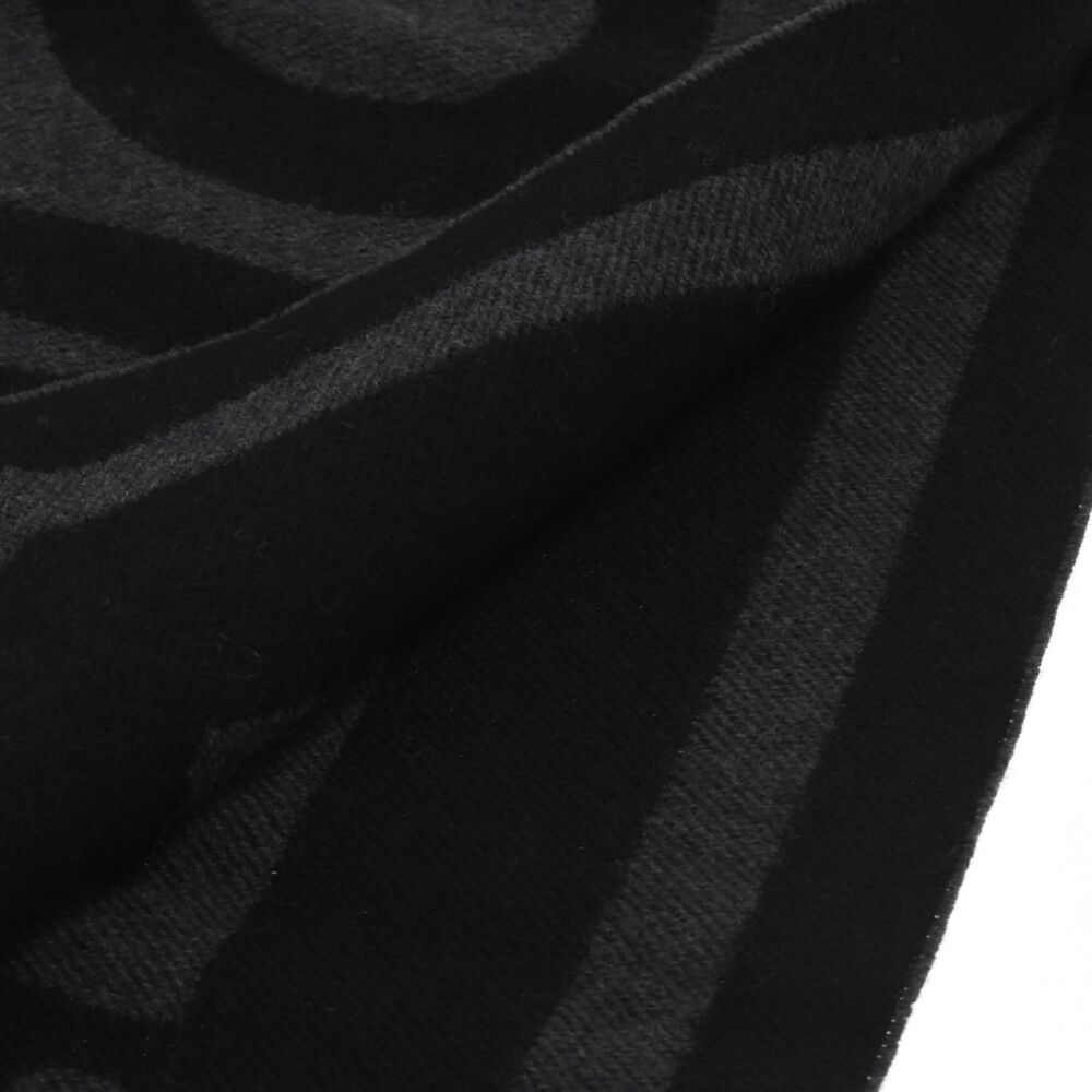 FENDI (フェンディ) ロゴジャガードウールマフラー ストール ブラック  