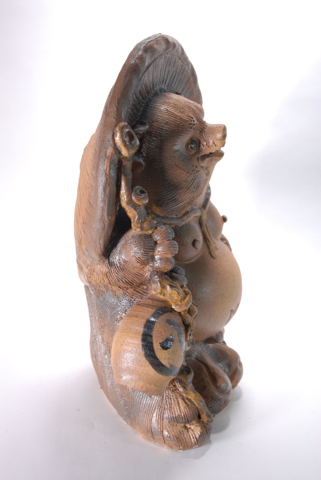 信楽焼 陶器 置物 狸 】 ひねり狸 15号 新品 （信楽焼・陶器・狸