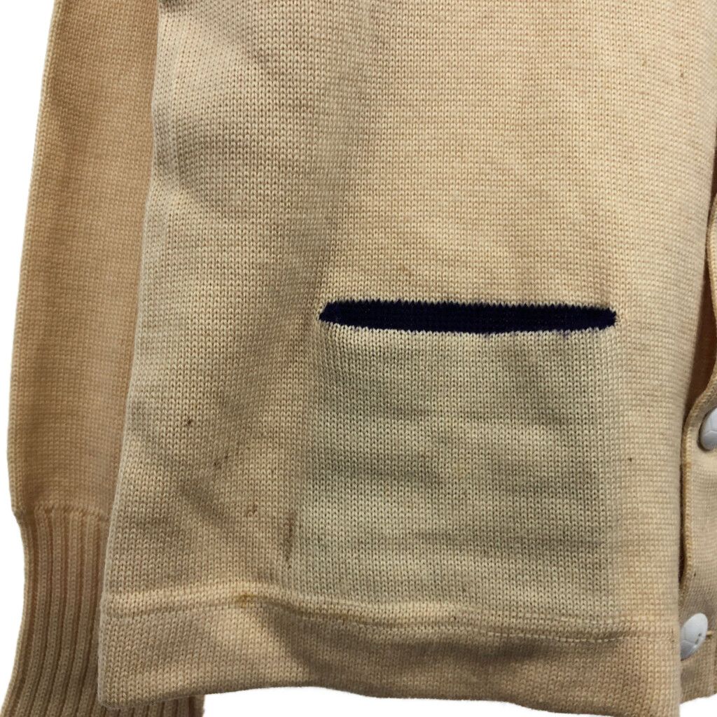 50年代 Dehen レタード カーディガン アメカジ ベージュ (メンズ L相当