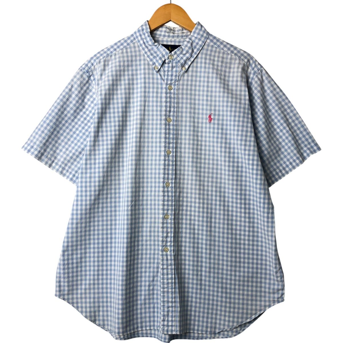 古着 ラルフローレン Ralph Lauren CLASSIC FIT クラシックフィット ギンガムチェック 半袖 ボタンダウンシャツ メンズS相当 /eaa553965 古着 ラルフローレン Ralph Lauren CLASSIC FIT クラシック