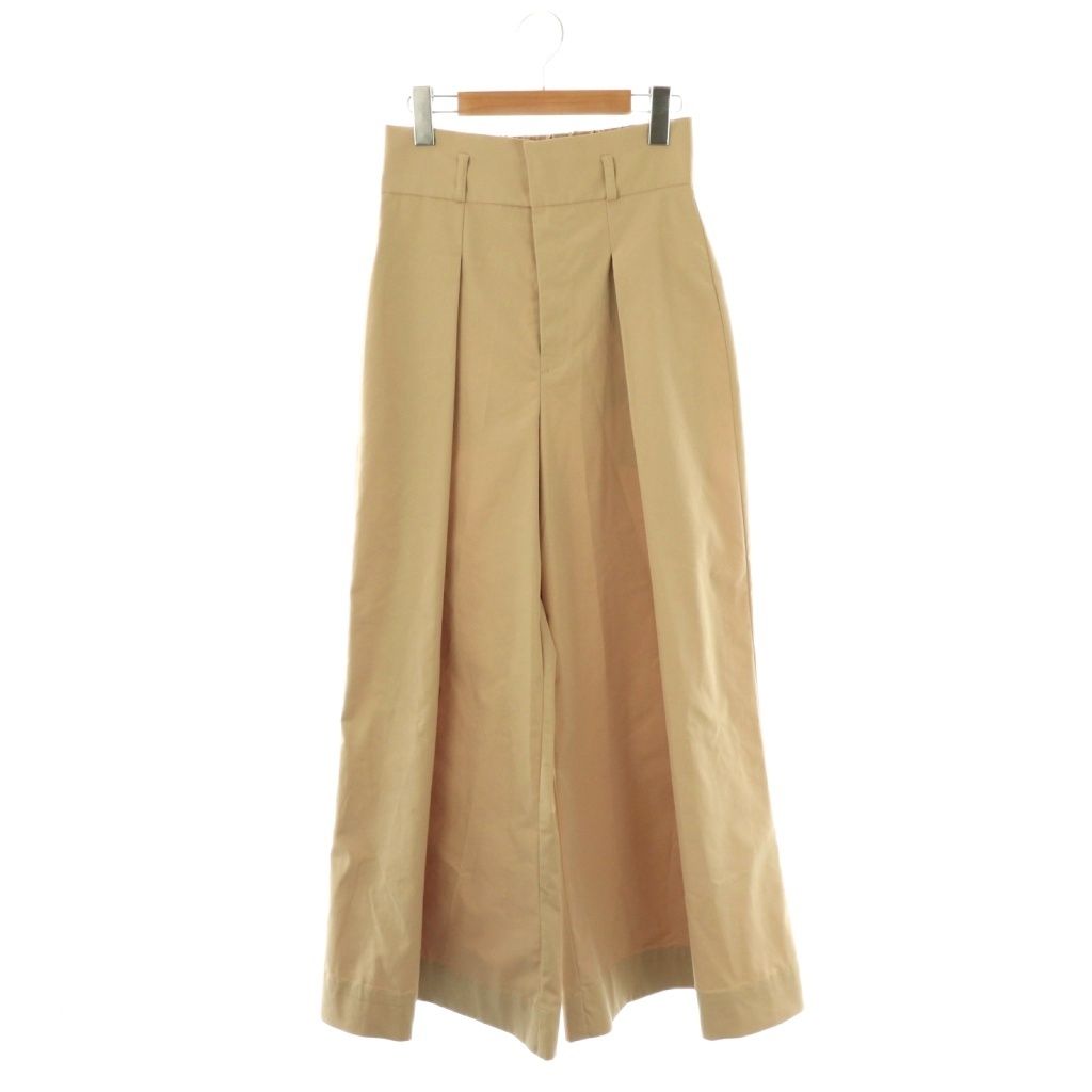 メゾンドドルチェ maison de Dolce セゾンワイドパンツ タック M ベージュ HK OS