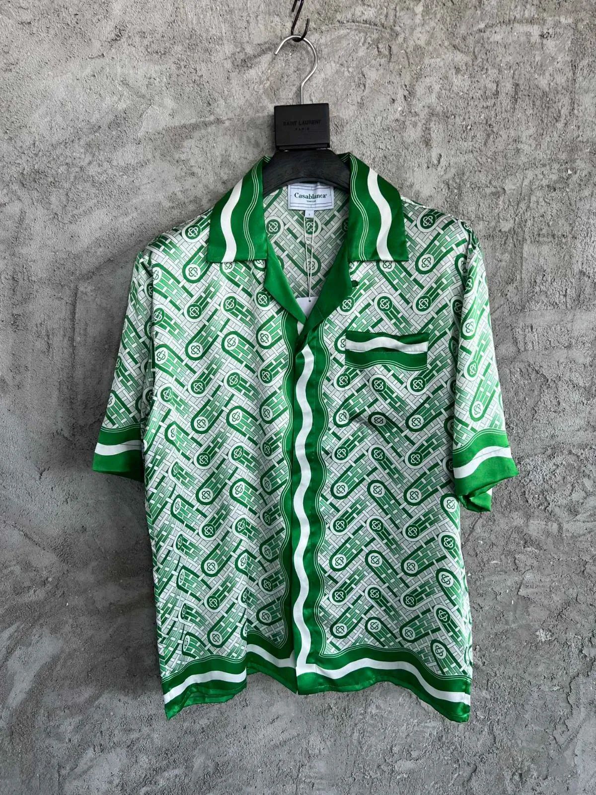 Casablanca Ping Pong Monogram Silk Shirt