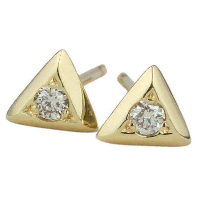 K18黒猫柄のスライスダイヤピアス0.34カラット ブラック