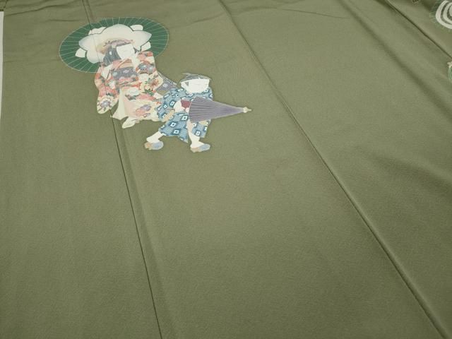 平和屋着物○訪問着 友禅 作家物 童子遊び 番傘 正絹 逸品 CAAX4468ut