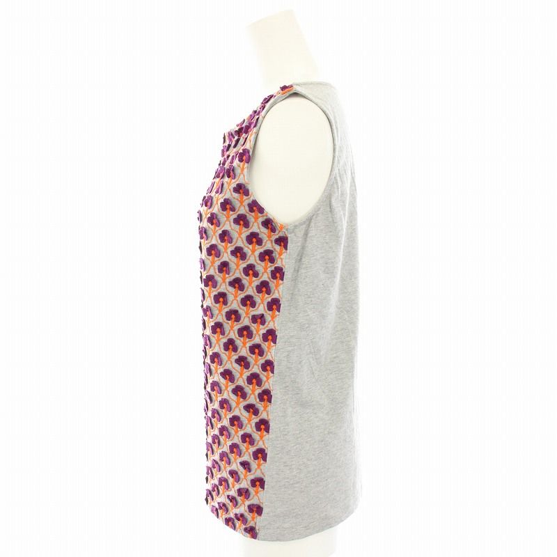 PRADA 花柄　タンクトップ　ノースリーブ　　38 プラダ PRADA 2012年製 タンクトップ カットソー ノースリーブ 花柄