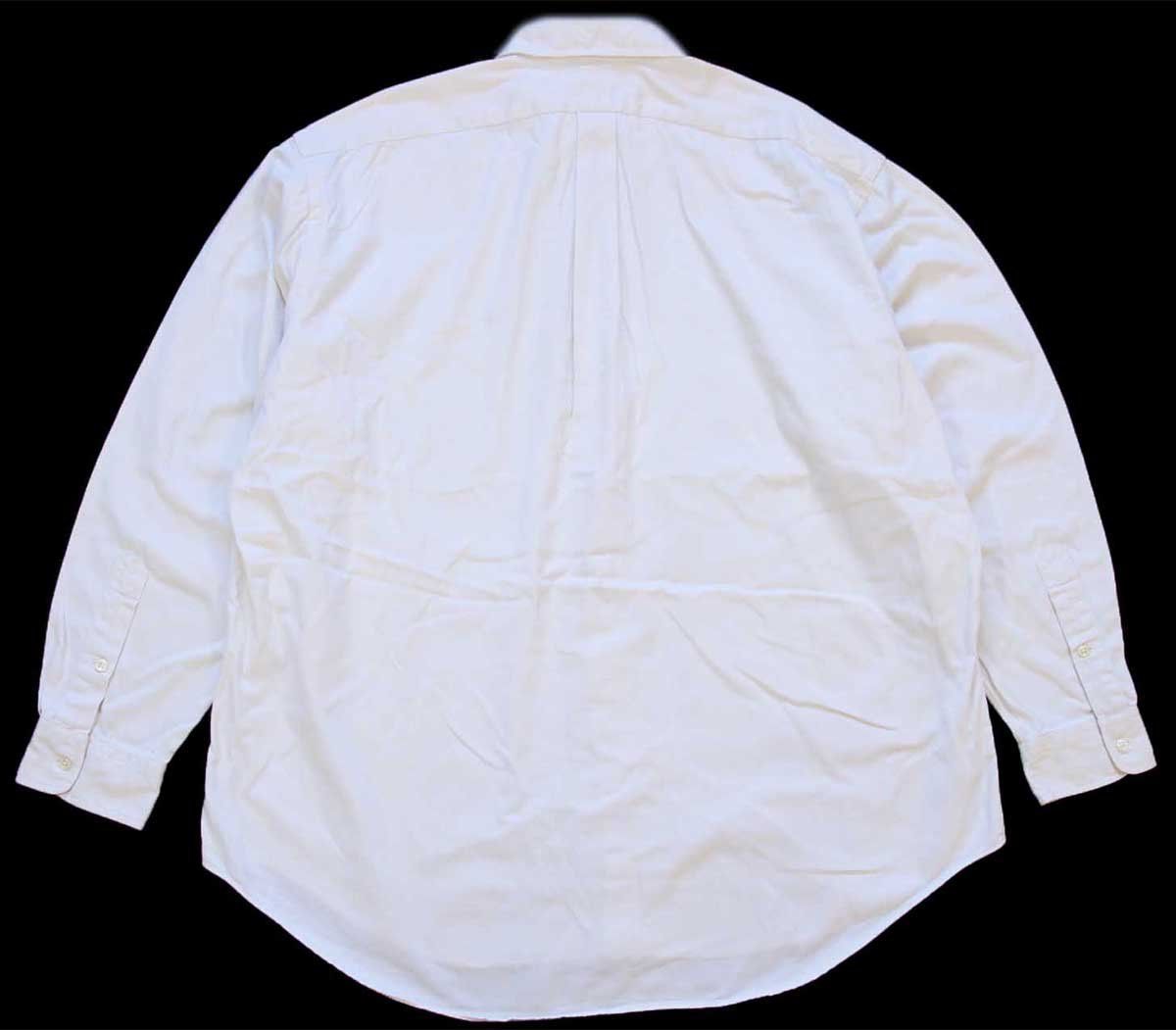 00s ラルフローレン BLAKE ワンポイント ボタンダウン コットンツイルシャツ アイボリー 02 特大 オールド ロゴ刺繍 ビッグサイズ