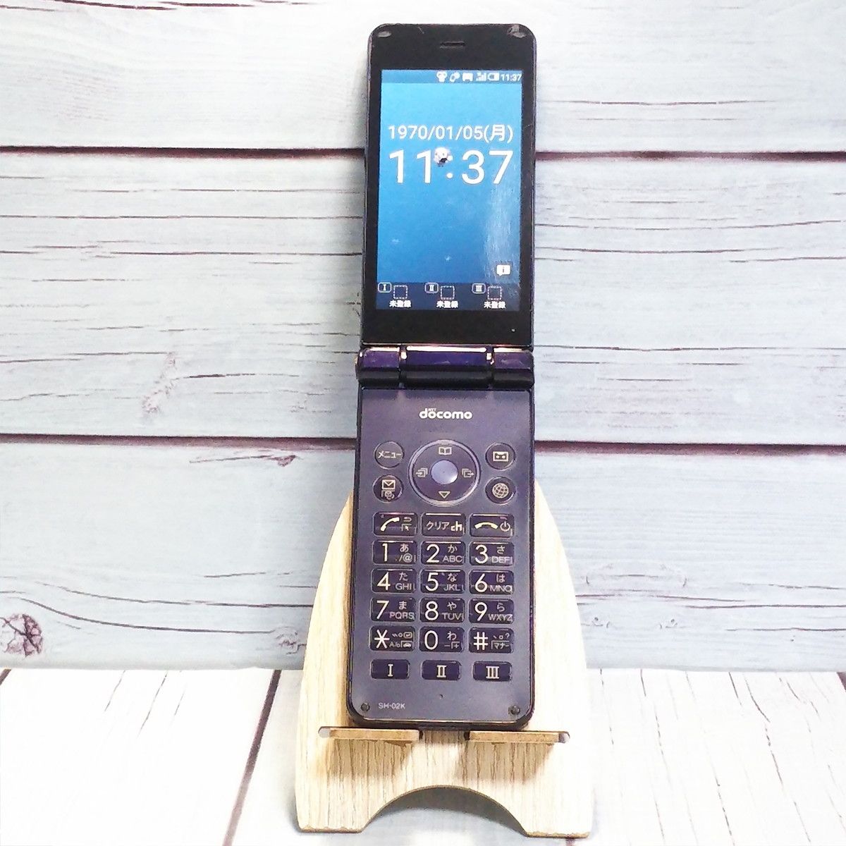【送料無料】docomo SHARP カメラレスケータイ SH-02K ブルーブラック ネイビー 本体 白ロム SIMロック解除済み SIMフリー C689208
