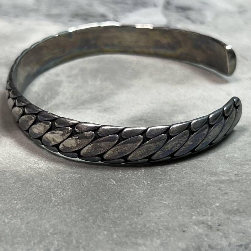  VINTAGE ヴィンテージ スケールデザイン バングル ブレスレット 鱗 メンズ レディース Bangle Chain Pattern Bracelet バングル リストバンド アクセサリー