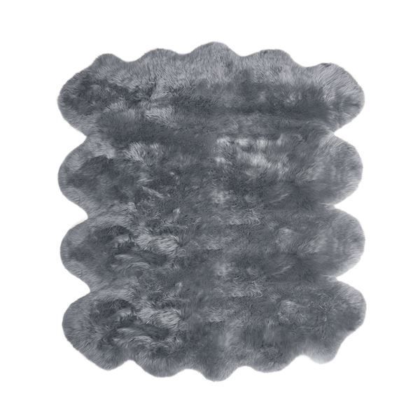 ムートンラグ 約170×160cm 8匹サイズ グレー